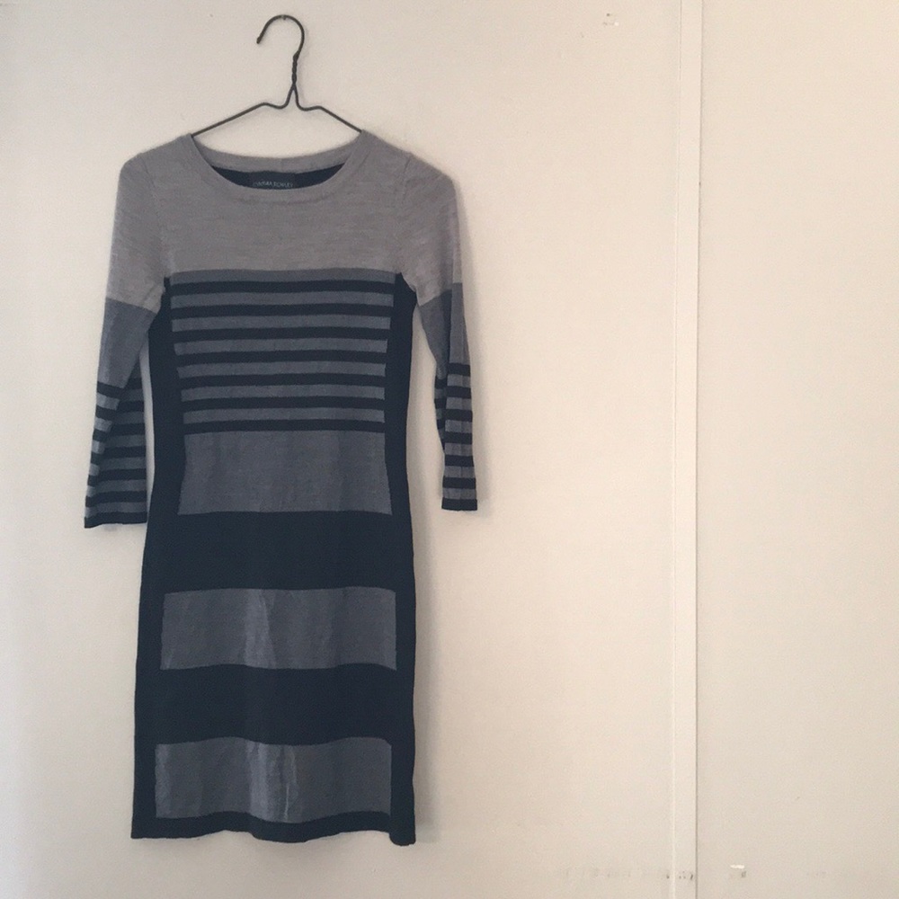 Cynthia Rowley Merino Black/Grey Sweater Dress